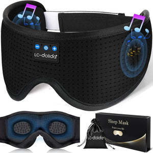 3D Sleep Mask Bluetooth Wireless Music Eye Mask, Sleeping Headphones for Side Sleepers Sleep Mask with Bluetooth Headphones Ultra-Thin Stereo Speakers Perfect for Sleeping