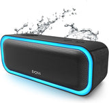 Bluetooth Speaker with 20W Stereo Sound, Active Extra Bass, IPX6 Waterproof, TWS Pairing, Multi-Colors Lights, 20H Playtime, Portable for Beach, Outdoor-Blue
