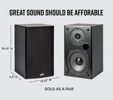 Home Theater Bookshelf Speakers – Hi-Res Audio with Deep Bass Response, Dolby and DTS Surround, Wall-Mountable, Pair, Black, 6.5 X 7.25 X 10.63 Inches