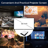 Mini Bluetooth Projector with Screen, 1080P Full HD Portable Projector, Movie Projector Compatible with TV Stick Smartphone/Hdmi/Usb, Indoor & Outdoor Use