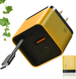 3 in 1 Charger, Scalable 80W Max Fast Charger Module with Type-C Cable and 2 USB Ports, Retractable Phone Charger, for Iphone, Phone and Laptops (Yellow 2Pcs)