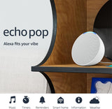 Echo Pop | Alexa Fits in Anywhere: Bedroom, Living Room, Bathroom, Office, and Small Spaces | Charcoal