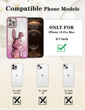 Phone 14 Pro Max Phone Case Women Cute for Apple Funda Cover Aesthetic Glitter Girls Girly Animal Rabbit Design Kawaii Stand Kickstand Bling Rhinestone Diamond Sparkle Forro Gold Luxury