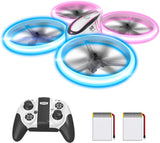 Rc Drone with Altitude Hold and Headless Mode,Quadcopter with Blue&Green Light,Propeller Full Protect,2 Batteries and Remote Control,Easy to Fly