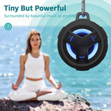 Portable Bluetooth(Shower) Speakers, IP67 Waterproof Wireless Speaker with LED Light, Floating, 2000Mah, True Wireless Stereo for Kayak, Beach, Gifts for Unisex -Black