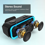 Bluetooth Speaker with 20W Stereo Sound, Active Extra Bass, IPX6 Waterproof, TWS Pairing, Multi-Colors Lights, 20H Playtime, Portable for Beach, Outdoor-Blue