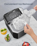 Portable Ice Machine with Carry Handle, Self-Cleaning Ice Makers with Basket and Scoop, 9 Cubes in 6 Mins, 26 Lbs per Day, Ideal for Home, Kitchen, Camping, RV