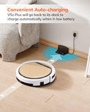 Robot Vacuum and Mop Combo, Works with 2.4G Wifi, Alexa/App/Remote Control, Automatic Self-Charging Robotic Vacuum Cleaner, for Pet Hair, Hard Floor, Low Carpet (V5S Pro Upgraded)