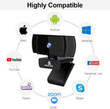 Webcam with Microphone for Desktop, Autofocus, Webcam for Laptop, Computer Camera, 1080P HD USB Web Camera, Compatible with Zoom/Skype/Teams/Webex