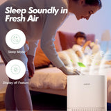 Air Purifiers for Home up to 1300 Sq.Ft, Large Air Purifier with HEPA 13 Filter, Remove 99.97% of Pet Hair Odor Dust Smoke Pollen, White, HKJ-200A