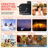 4K 48 Megapixel Autofocus Digital Camera with 3-Inch 180° Flip Screen Vlogging Camera, 16X Digital Zoom Digital Camera with Self-Timer Continuous Shooting Slow Motion Recording with Wifi with 52Mm Wide-Angle and Macro Lens, TF Card, Battery (Black/Pink)