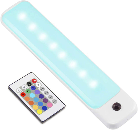 LED Color Light Bar with Battery Operated,Dimmable Night Lighting, Stick on Light Bar Mulit-Color Changing for Closet,Stair,Shelf, under Cabinet