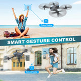 Foldable Remote Control Quadcopter with Voice Control, Gestures Selfie, Altitude Hold, One Key Start, 3D Flips, 2 Batteries, Toys Gifts for Boys Girls