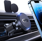 Magnetic Phone Holder for Car,[2Nd Generation Vent Clip&Strong Magnets] Hands Free Car Phone Mount, Air Vent Cell Phone Holder for All Phones