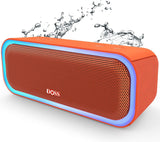 Bluetooth Speaker with 20W Stereo Sound, Active Extra Bass, IPX6 Waterproof, TWS Pairing, Multi-Colors Lights, 20H Playtime, Portable for Beach, Outdoor-Blue