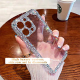 Designer Compatible with Iphone 14 Pro Max Bling Clear Case for Women,Cute Glitter Phone Case with Sparkle Rhinestone Diamond Camera Protection，Airbag Anti-Fall Crystal Hard Cover for Girl