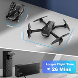 1080P HD FPV Foldable Drone for Beginners and Kids, Quadcopter with Voice Gesture Control with Carrying Case, One Key Take Off/Land, Optical Flow Positioning, 360° Flip, Waypoint Fly