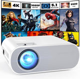 1080P Full HD Bluetooth Projector with Speaker, Outdoor Portable Movie Mini Projector Compatible with Laptop, Smartphone, TV Stick, Xbox, PS5