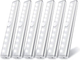 6 Pack 10 LED Closet Battery Operated Lights, Stick-On Anywhere Magnetic Night Light Bar, Led Safe Light Indoor for Closet Stairs Wardrobe under Cabinet