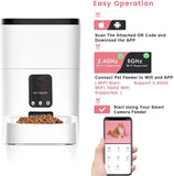 6L Automatic Pet Feeder for Cats and Dogs,1080P Camera,App Control,Voice Recorder,Timed Feeder for Schedule Feeding, Dual Power Supply,Wifi Pet Food Dispenser with App Control
