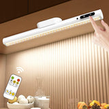 Rechargeable Magnetic LED Light Bar with Remote, Dimmable Desk Lamp, under Cabinet Lighting Wireless for Mirror Closet Bathroom Kitchen – White