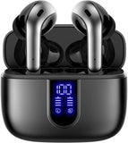 Wireless Earbuds 60H Playback LED Power Display Earphones with Wireless Charging Case IPX5 Waterproof In-Ear Earbuds with Mic for TV Smart Phone Laptop Computer Sports