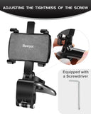 Car Phone Holder for Dashboard 360 Degree Rotation Multifunctional One Hand Operation Clip Design Phone Mount Compatible with 4-7 Inch Smartphones