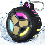 Portable Bluetooth(Shower) Speakers, IP67 Waterproof Wireless Speaker with LED Light, Floating, 2000Mah, True Wireless Stereo for Kayak, Beach, Gifts for Unisex -Black