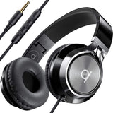 Wired Headphones with Mic & Volume Control — Noise Isolating Computer Headphones Wired, On-Ear Headphones with Wire, Plug in Headphones for Laptop