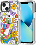 Case for Iphone 13 Pro, [Buffertech 6.6Ft Military-Grade Drop Protection] [Anti Peel off Tech] Clear TPU Bumper Phone Case Cover Design - Colorful Paw