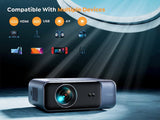 Projector with Wifi 6 and Bluetooth 5.2,  Pro V9 600 ANSI Native 1080P Outdoor Movie Projector, Auto 6D Keystone & 50% Zoom, Home Theater Projector for Phone/Tv Stick/Pc