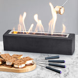 Concrete Outdoor & Indoor Fire Pit Tabletop, Smores Maker Kit, Table Top Firepit, Small Portable Mini Indoor Fireplace