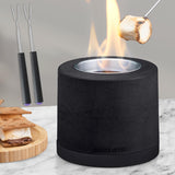 Concrete Outdoor & Indoor Fire Pit Tabletop, Smores Maker Kit, Table Top Firepit, Small Portable Mini Indoor Fireplace