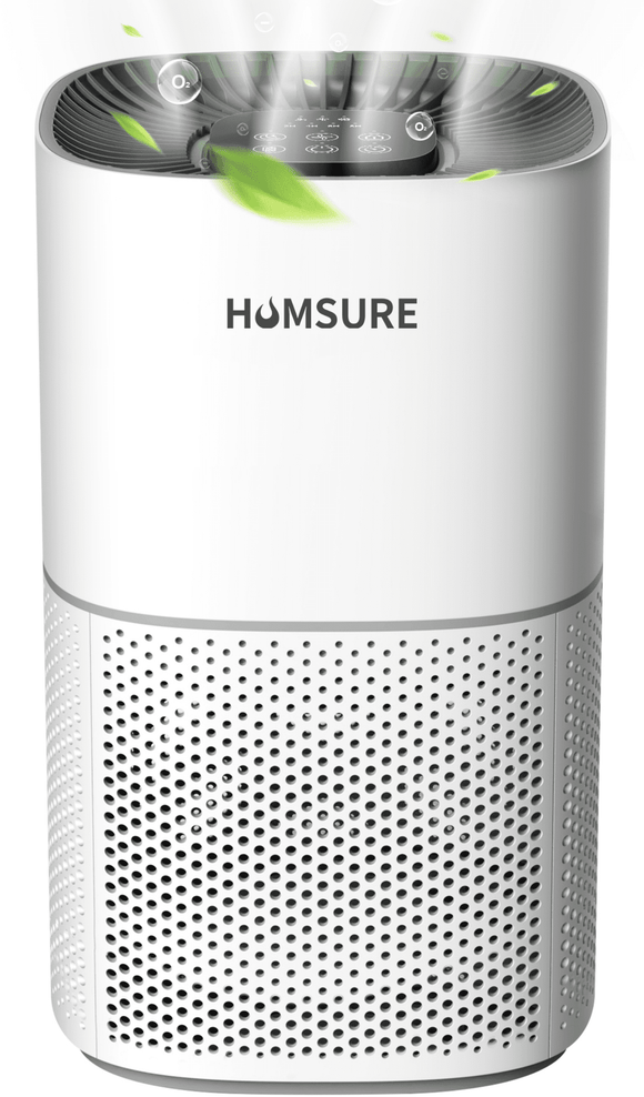 Air Purifiers for Home up to 1300 Sq.Ft, Large Air Purifier with HEPA 13 Filter, Remove 99.97% of Pet Hair Odor Dust Smoke Pollen, White, HKJ-200A