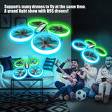 Rc Drone with Altitude Hold and Headless Mode,Quadcopter with Blue&Green Light,Propeller Full Protect,2 Batteries and Remote Control,Easy to Fly