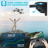 Foldable Remote Control Quadcopter with Voice Control, Gestures Selfie, Altitude Hold, One Key Start, 3D Flips, 2 Batteries, Toys Gifts for Boys Girls