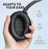 Hybrid Active Noise Cancelling Headphones, Wireless over Ear Bluetooth Headphones, 60H Playtime, Hi-Res Audio, Deep Bass, Memory Foam Ear Cups, for Travel, Home Office