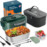  Portable Heated Lunch Box, 12/24/110V 1.5L Heating Lunch Box, SS Container, for Car Truck Work, Loncheras Para Hombres De Trabajo