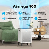 Airmega 400 True HEPA Air Purifier with Smart Technology, Covers 1,560 Sq. Ft, White