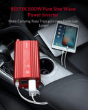 Power Inverter DC 12V to AC(2 Outlets) 110V Car Charger Plug Inverter Adapter Converter with 4.2A Dual USB Charging Ports