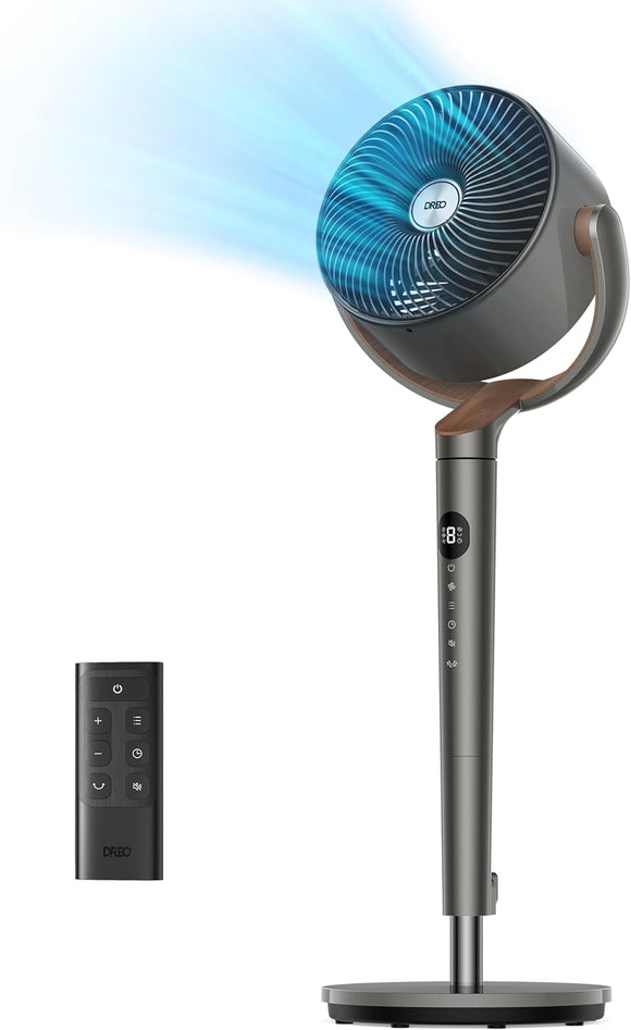120° Oscillating Standing Fan with DC Motor, Quiet 85Ft Pedestal Floor Fan for Bedroom, 8 Speed Settings, 3 Operating Modes, 20dB Noise Level, Adjustable Height (35-40