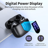 Wireless Earbuds 60H Playback LED Power Display Earphones with Wireless Charging Case IPX5 Waterproof In-Ear Earbuds with Mic for TV Smart Phone Laptop Computer Sports