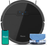 Robot Vacuum Cleaner & Mop, 2700Pa Strong Suction, Self-Charging, Good for Hard Floors, Black