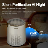 300 Sq.Ft Air Purifiers for Bedroom, H13 True HEPA Filter, Remove 99.9% Smoke Dust, White, HKJ-50A