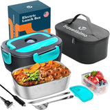  Portable Heated Lunch Box, 12/24/110V 1.5L Heating Lunch Box, SS Container, for Car Truck Work, Loncheras Para Hombres De Trabajo