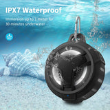 Portable Bluetooth(Shower) Speakers, IP67 Waterproof Wireless Speaker with LED Light, Floating, 2000Mah, True Wireless Stereo for Kayak, Beach, Gifts for Unisex -Black