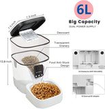 6L Automatic Pet Feeder for Cats and Dogs,1080P Camera,App Control,Voice Recorder,Timed Feeder for Schedule Feeding, Dual Power Supply,Wifi Pet Food Dispenser with App Control