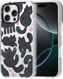 Case for Iphone 13 Pro, [Buffertech 6.6Ft Military-Grade Drop Protection] [Anti Peel off Tech] Clear TPU Bumper Phone Case Cover Design - Colorful Paw