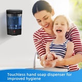 Automatic Soap Dispenser Wall Mount 600Ml/21Fl.Oz, Touchless Electric Sensor Pump Battery Operated for Offices Home Kitchen Bathroom Hotel Restaurant Commercial