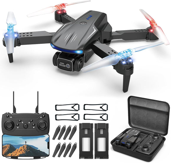 1080P HD, FPV Mini Drones for Kids Adults with 2 Batteries, Toys Gifts for Kids Beginners with One Key Take Off/Landing, Altitude Hold, 90°Adjustable Lens, 360 Flips